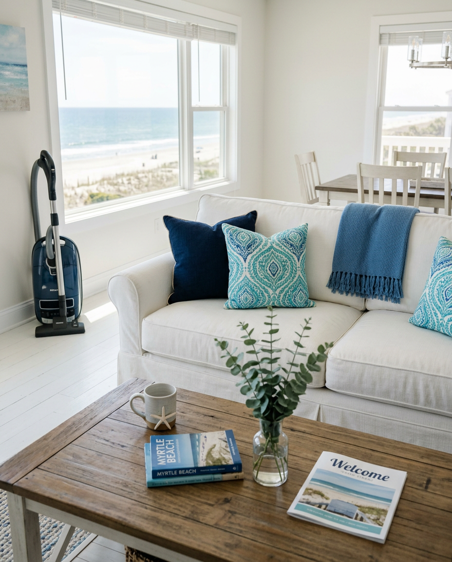 Illustration of “Deep Cleaning Your Myrtle Beach Rental After the Winter Off-Season” — Vacation Rentals article cover