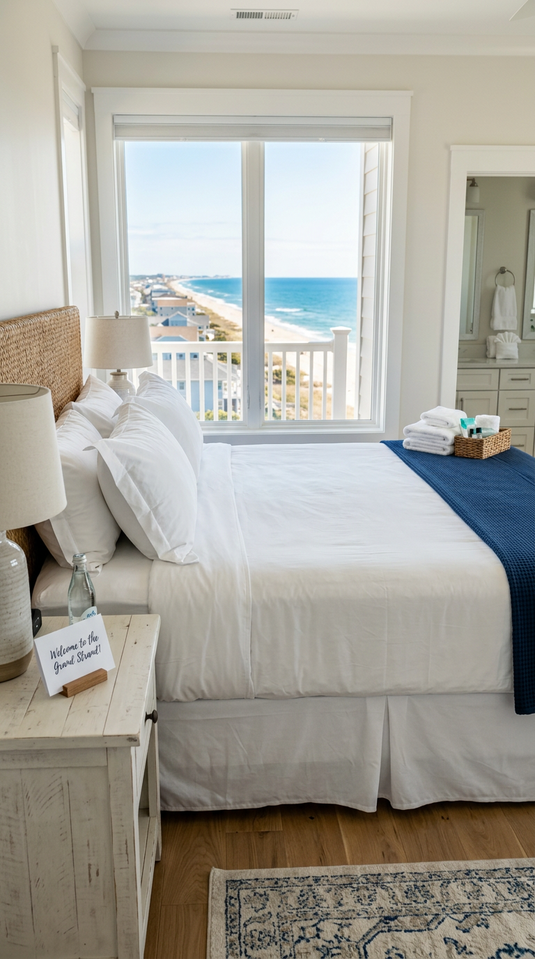 Illustration of “Managing the Saturday Changeover: Peak Season Cleaning Strategies for Grand Strand Hosts” — Vacation Rentals article cover