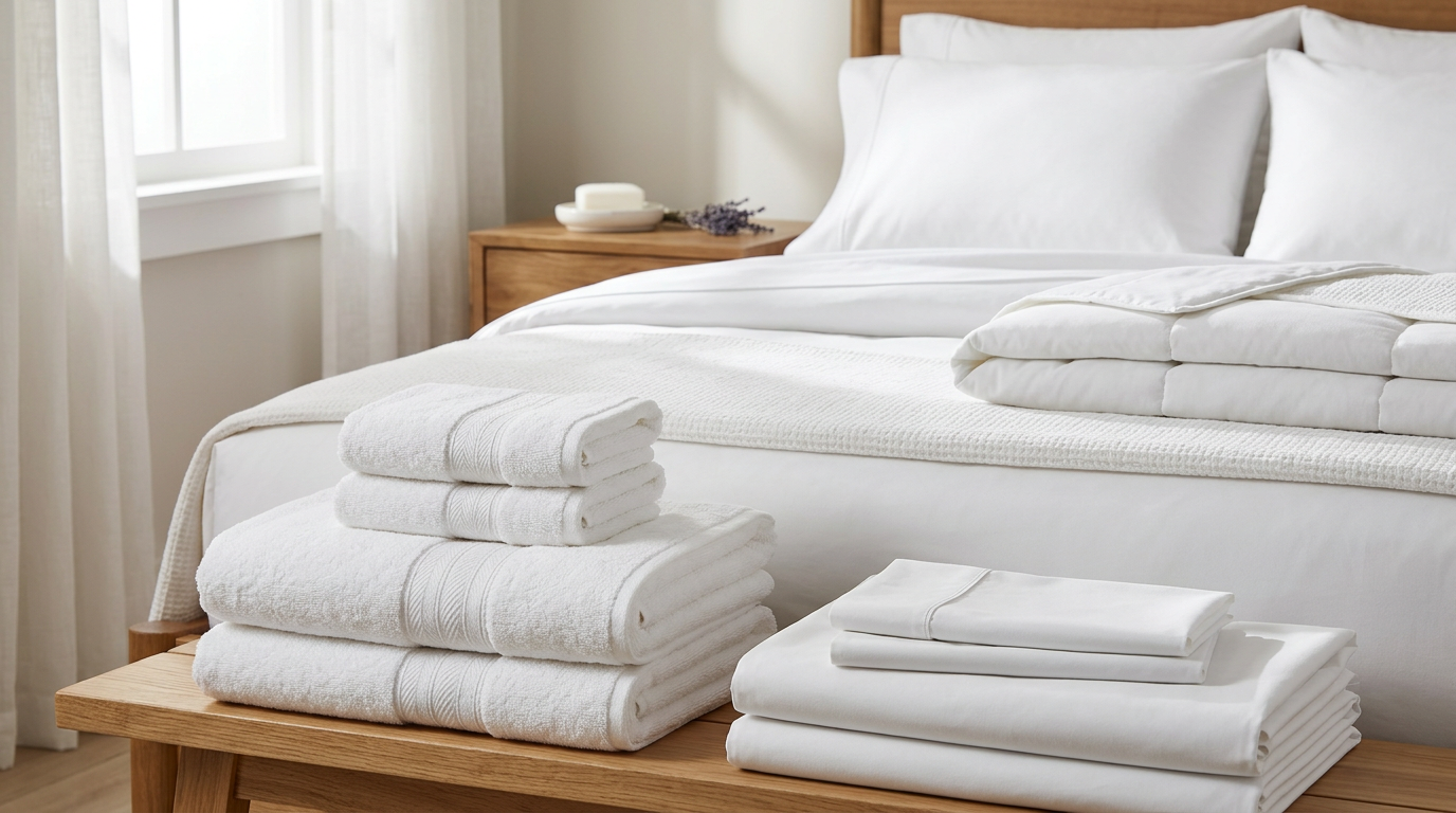 Illustration of “The Benzoyl Peroxide and Active Cosmetic Damage Mitigation Protocol: Protecting Grand Strand Rental Linens from Chemical Bleaching and Graying” — Linens & Laundry article cover