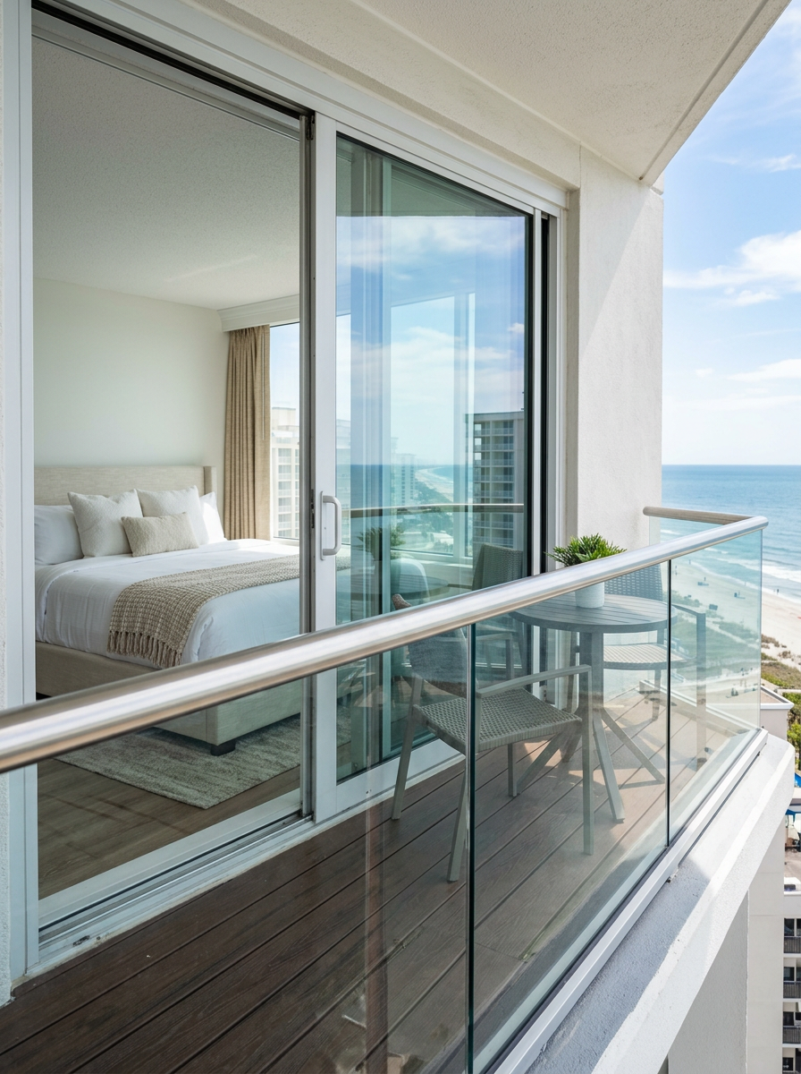 Illustration of “The Coastal Oceanfront Balcony and Balustrade Turnover Protocol: Mitigating Salt-Atmosphere Etching, Sticky Beverage Residues, and Guest First-Impression Failures in Grand Strand Vacation Rentals” — Vacation Rentals article cover
