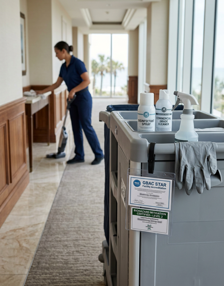 Illustration of “The Grand Strand Commercial Disinfection Specialist Career Pathway: Class-A Office Standards, Biohazard Mitigation Certifications, and Local Retention Models” — Commercial & Hospitality article cover