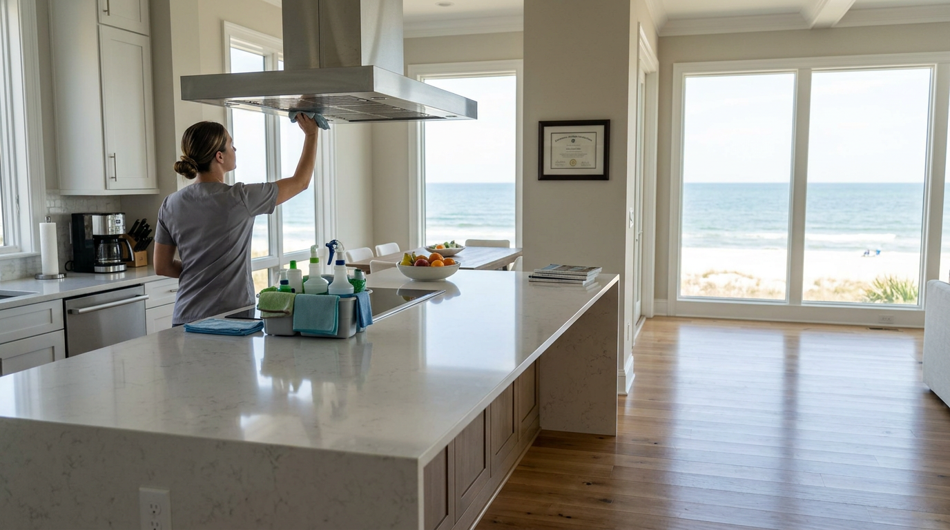 Illustration of “The Luxury Coastal Estate Cleaning Specialist: Advanced Surface Certifications, Behavioral Interview Protocols, and Premium Compensation Architectures for Grand Strand Estates” — Home Cleaning article cover