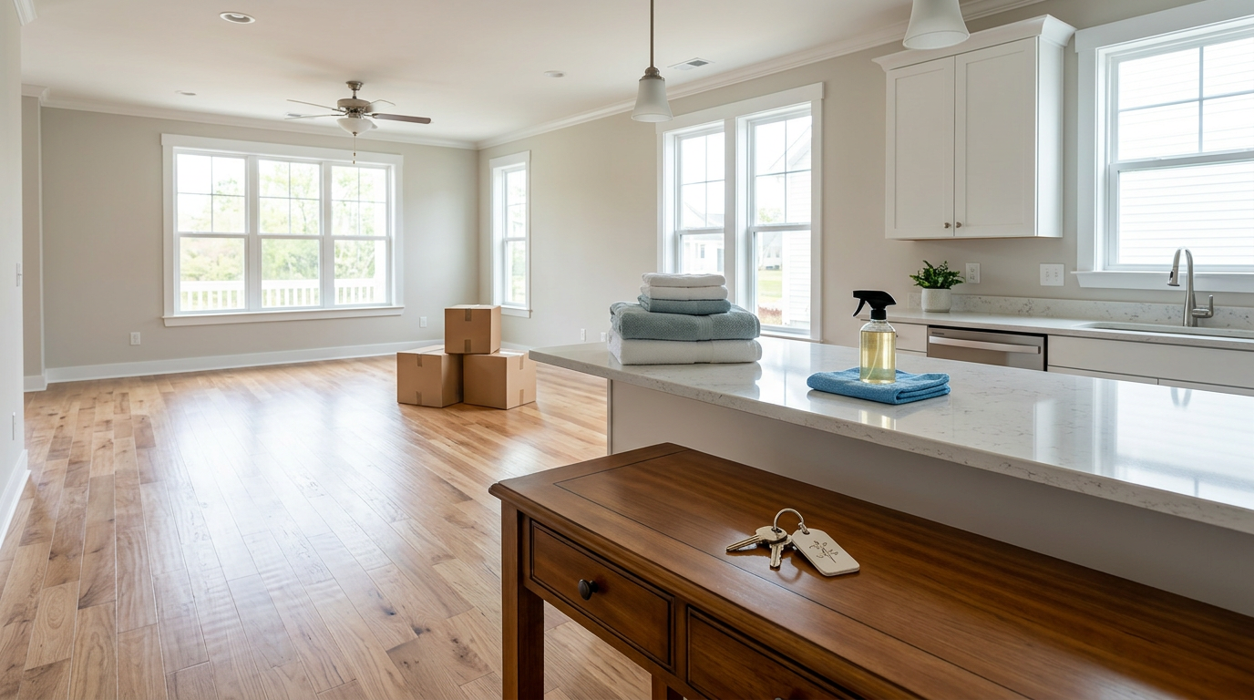 Illustration of “The True Cost of Move-Out Cleaning: DIY vs. Professional Standards in Grand Strand Real Estate” — Home Cleaning article cover
