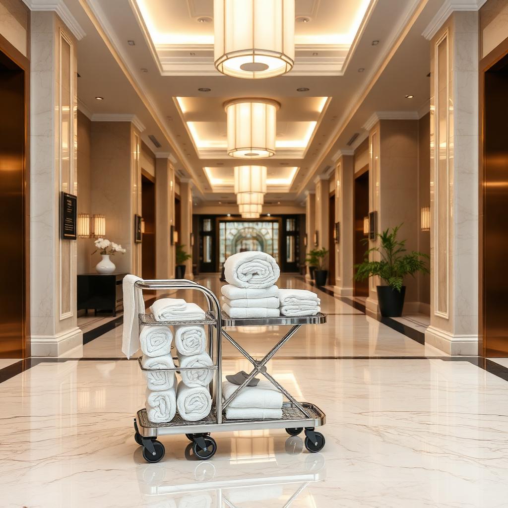 Immaculate hotel lobby and guest area maintained by housekeeping — cover image for the article “Borrowing Hotel Housekeeping Standards for Your Rental”
