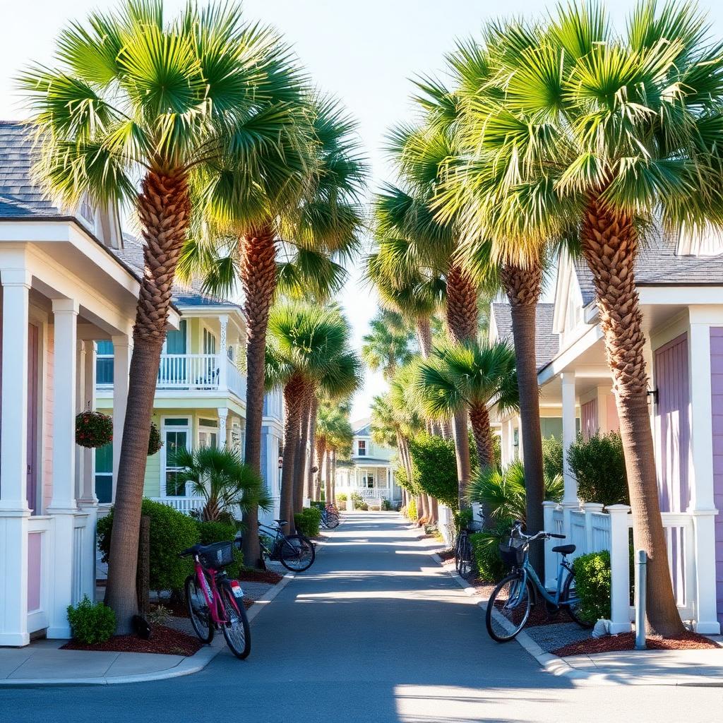 Palm-lined Myrtle Beach neighborhood street in the Grand Strand — cover image for the article “Surviving Peak Season: How Grand Strand Turnovers Get Covered”